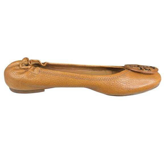Tory Burch Women’s Reva Brown Leather Slip On Flats Size US 7.5 - Picture 4 of 9